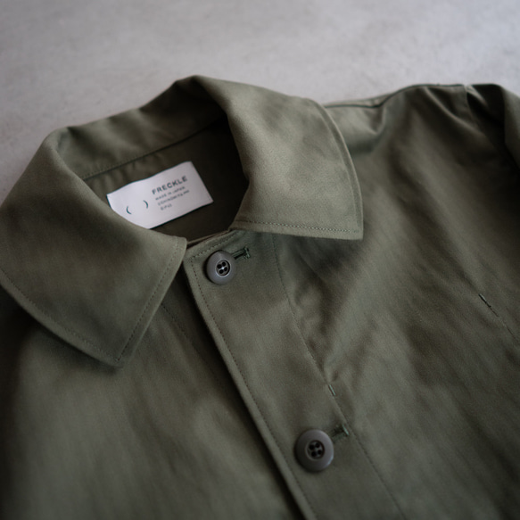 cotton herringbone coverall jacket/olive drab 9枚目の画像