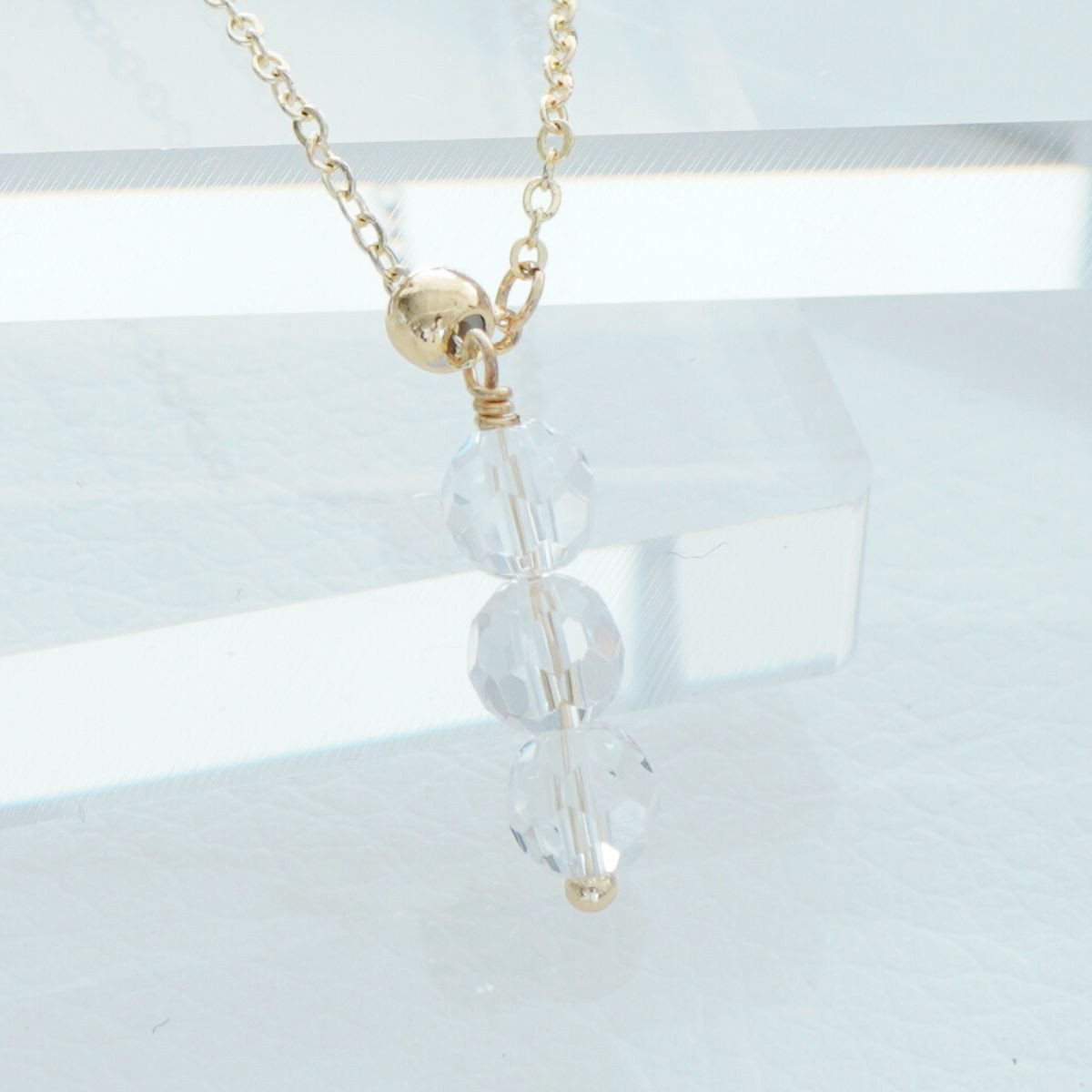 ネックレストップ ペンダントトップ 天然石 水晶 クリスタル スライド ロング 金属アレルギー