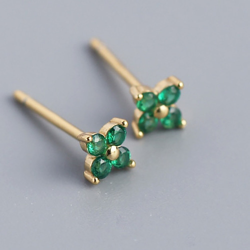 【ラッピング不可】 クローバー・ピアス・エメラルド・四つ葉・ピアス・K18 アクセサリー