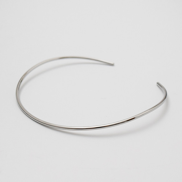 ラウンド ナロー ネックレス チョーカー シルバー ステンレス