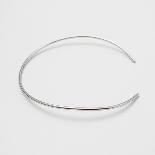 ラウンド ナロー ネックレス チョーカー シルバー ステンレス