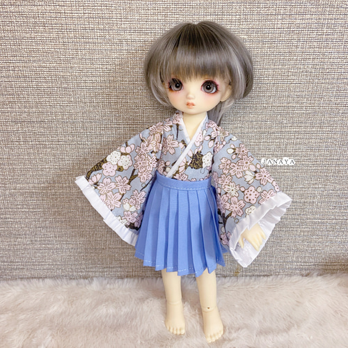 JANAYA ハンドメイド 幼SD服 水色和風メイド服 3点セット その他