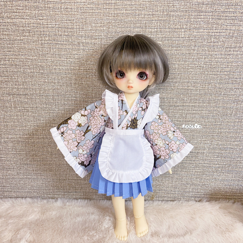 JANAYA ハンドメイド 幼SD服 水色和風メイド服 3点セット その他