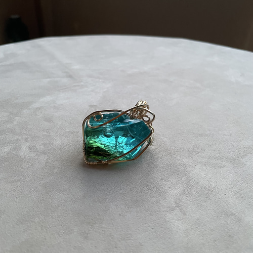 アンダラクリスタル【レムリアの海ペンダント】14kgfワイヤー