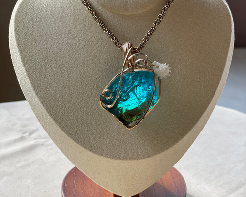 アンダラクリスタル【レムリアの海ペンダント】14kgfワイヤー