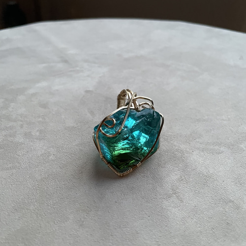 アンダラクリスタル【レムリアの海ペンダント】14kgfワイヤー