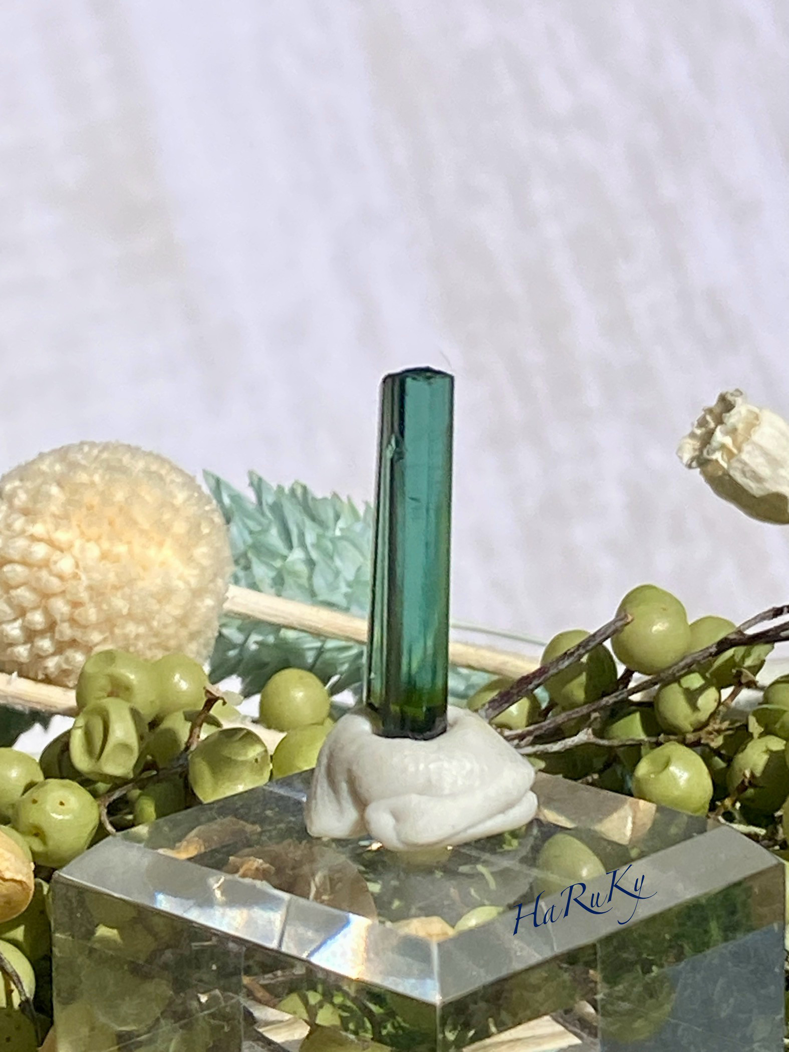 ブルーグリーンのグラデーション トルマリン 鉱物標本 原石 天然石 天然色