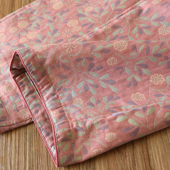 パジャマ夏春秋半袖上下セットレディース綿100%先染め7分パンツ 13枚目の画像