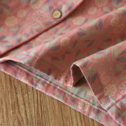 パジャマ夏春秋半袖上下セットレディース綿100%先染め7分パンツ 3枚目の画像