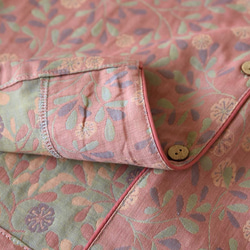 パジャマ夏春秋半袖上下セットレディース綿100%先染め7分パンツ 6枚目の画像