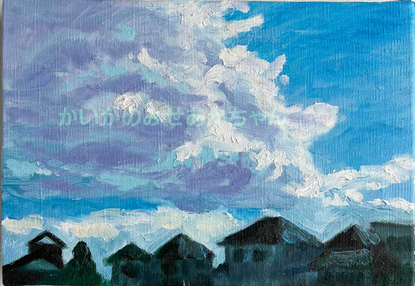 16×23㎝「朝の風景20254」油彩・原画・サムホールサイズ