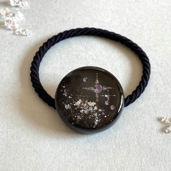 infinity ～ purple star ～／ 3㎝ 大人 レジン ヘアゴム