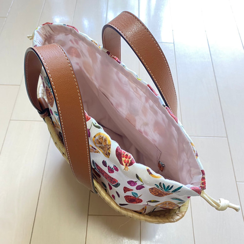 残り1点！ 巾着 ハンドメイド ロエベカゴバッグSサイズ用 リバティ
