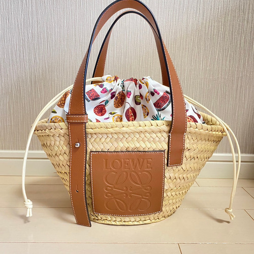 残り1点！ 巾着 ハンドメイド ロエベカゴバッグSサイズ用 リバティ