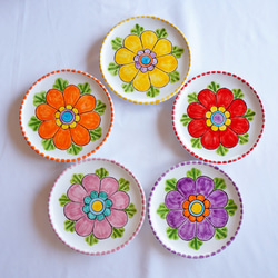丸皿16cm 花 マヨリカ焼き イタリア陶器 PIA015 小皿 CERAMICHE