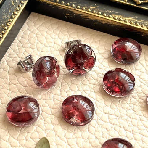 誕生石アクセサリー】 1月 ガーネット ピアス ミニ 天然石