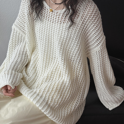 Deuxieme Classe loose knit リネン サマーニット 長袖 Deuxieme Classe loose knit リネン サマーニット 長袖