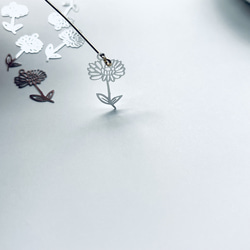 【6個】透かしメタルチャーム＊花＊シルバー 4枚目の画像