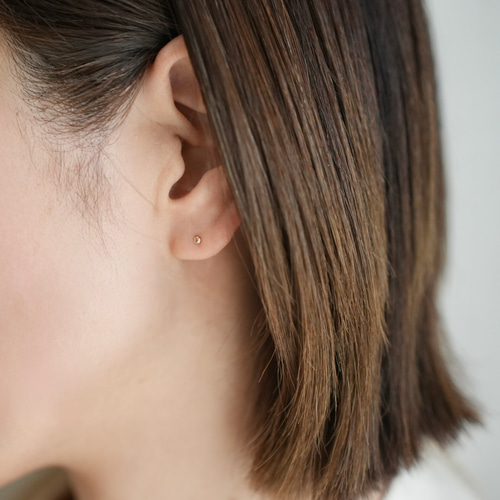 片耳〉k10/k18 small grain gold pierce ピアス(スタッド・一粒 片耳〉k10/k18 small grain gold pierce ピアス(スタッド・一粒