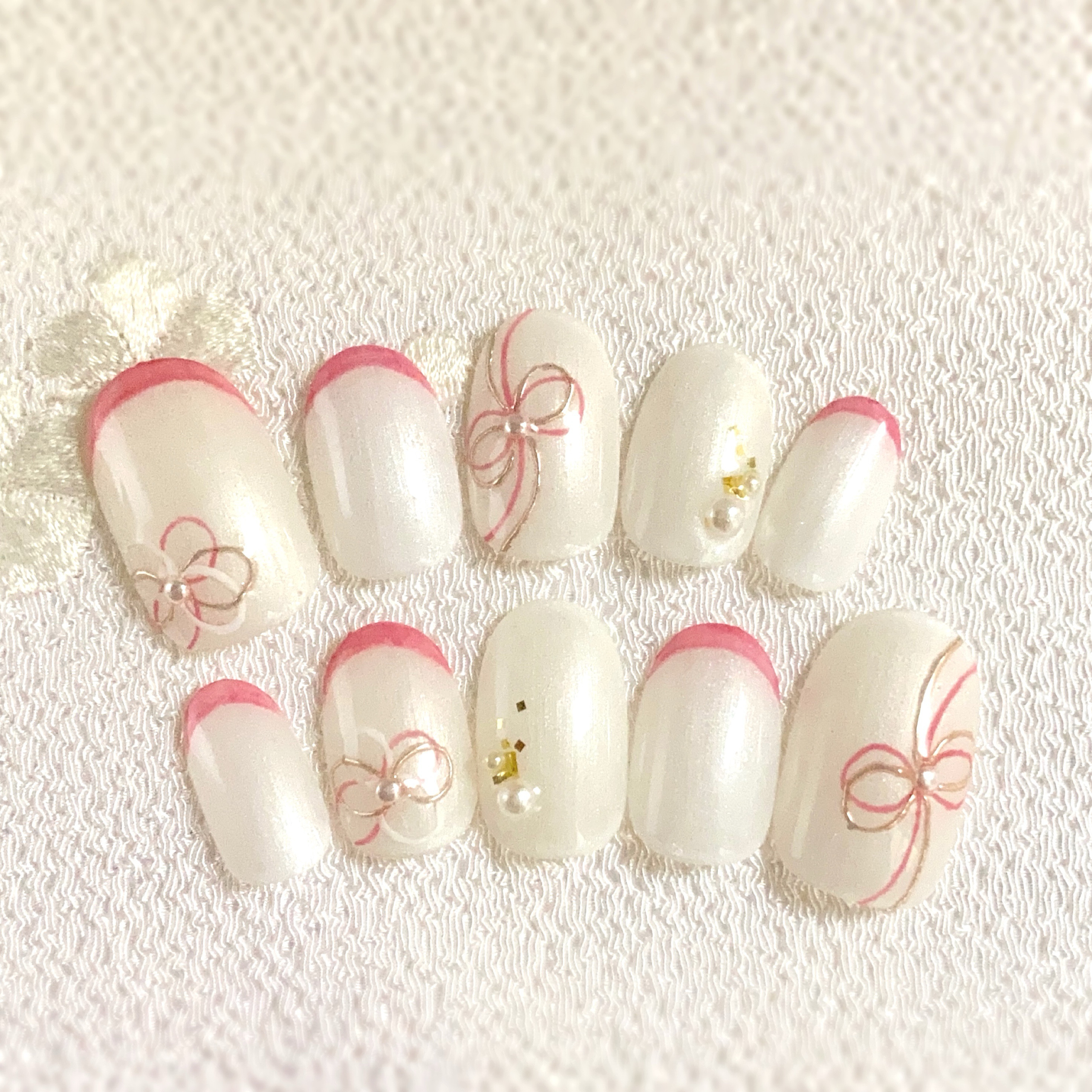 和装ブライダルネイルチップ 和装ネイルチップ 白無垢ネイルチップ ウエディングネイルチップ  お正月ネイルチップ