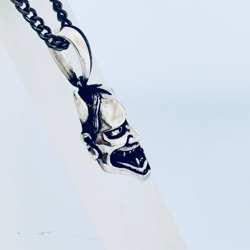 duality mask》般若×女面 ハーフフェイスペンダント｜silver925・燻し