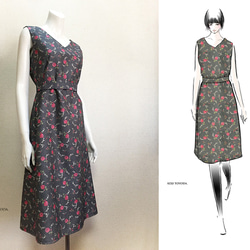 1点もの・デザイン画付き】岡山産デニム＆和柄切り替えブラウス