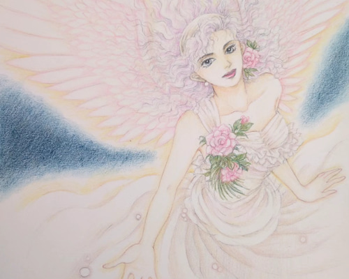 色鉛筆画・原画『大天使ジョフィエル』 絵画 masayo 通販 19181696
