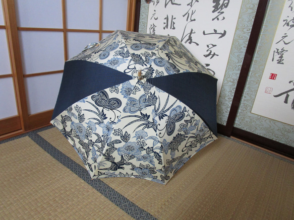 日傘、着物手作り、村山大島紬 本場泥大島紬の着物から日傘（傘袋付き） 傘・日傘 MICHI 通販