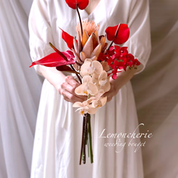 アウトレット コーラル 胡蝶蘭 ウェディングブーケ パールブーケ