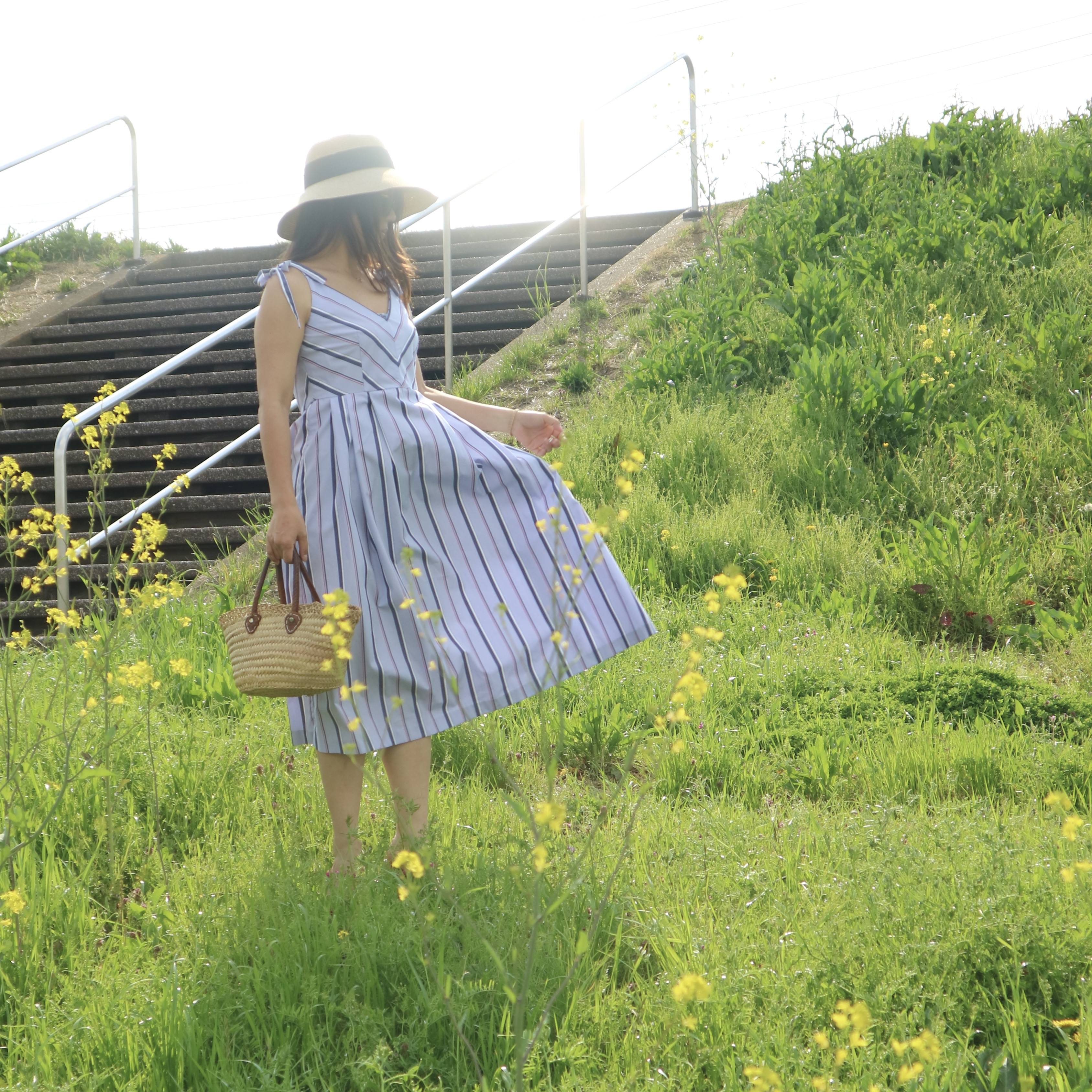 スーピマコットンストライプサマードレス〜Millie〜