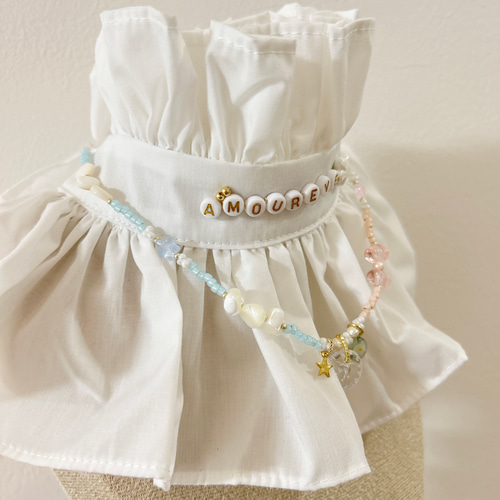 no.155／a'moureve ビーズネックレス インタリオガラス ネックレス