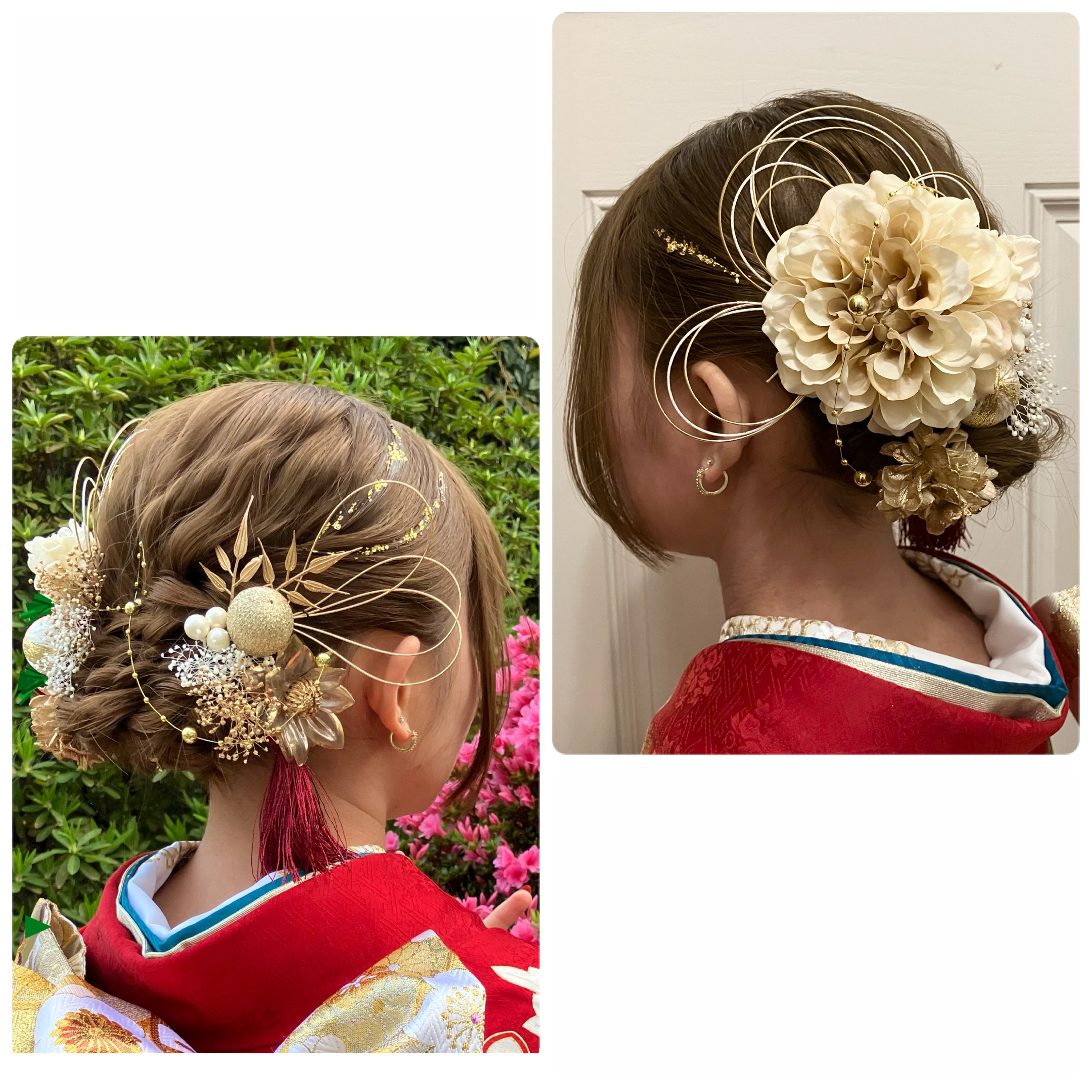 ダリア　ソフトベージュ　成人式　前撮り　髪飾り　結婚式　卒業式　クリアフラワー　ヘアアクセサリー　ヘア飾り　振袖　袴