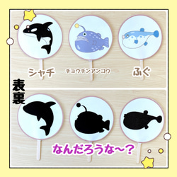 【完成品】ペープサート 海のいきもの2 保育教材 出し物 誕生会 シルエットクイズ 4枚目の画像