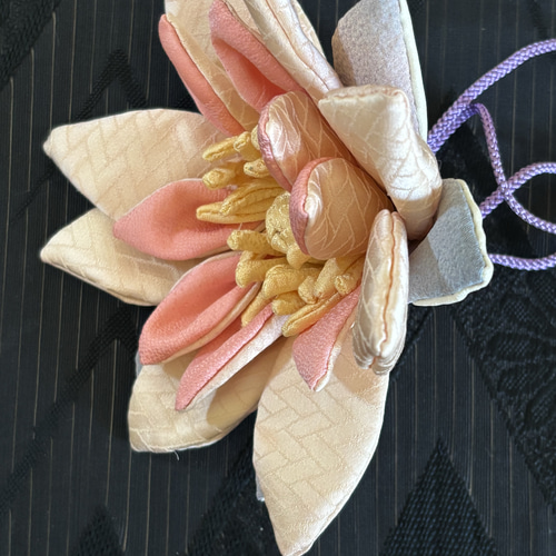和風サシェ袋 匂い袋（中身なし）睡蓮の花 吊るし飾り 巾着袋 temakaru