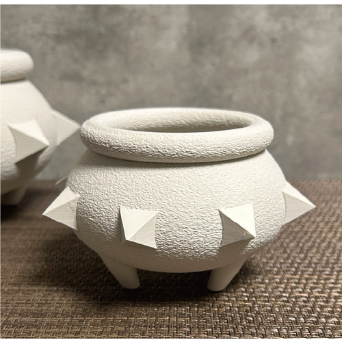 3Dプリンター鉢 YJKP_new1_sizeS 白 作家鉢 植木鉢 一輪挿し