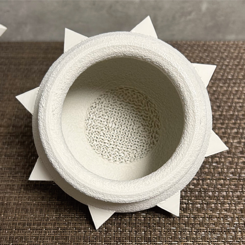 3Dプリンター鉢 YJKP_new1_sizeS 白 作家鉢 植木鉢 一輪挿し・花瓶