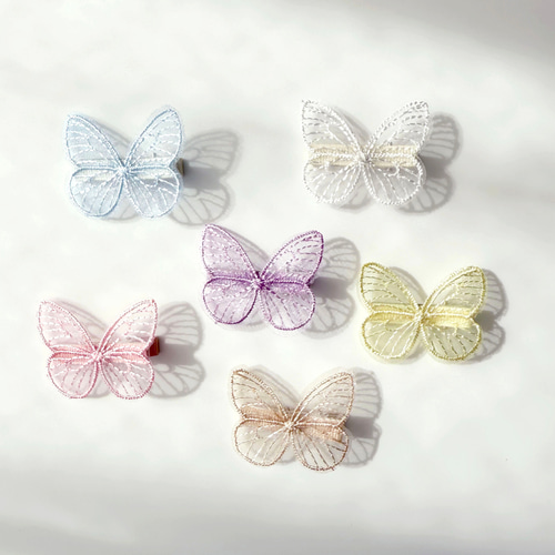刺繍オーガンジー♡ちょうちょ ベビーヘアクリップ imgrc0075712343.jpg