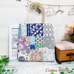 感謝価格　サコッシュ　トートバッグ　パッチワーク　ハンドメイド カンタ刺繍パッチワークキルトのトートバッグ【Lサイズ/L