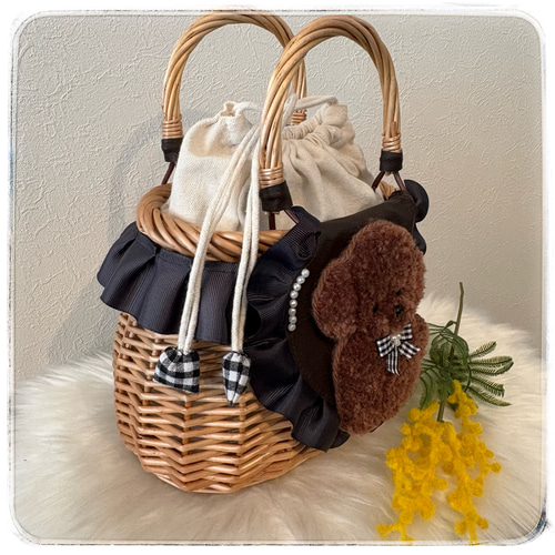 トイプードル♡カゴバックお散歩ほっこりもふもふ⑤ かごバッグ