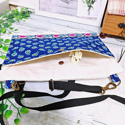生成り帆布11号 お花と刺繍リボンのサコッシュ♡ 3枚目の画像
