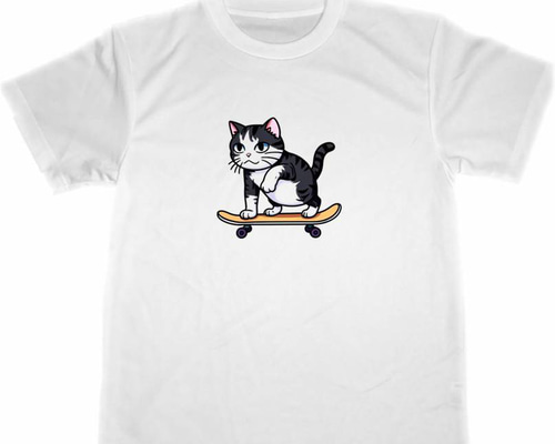 Golfickers TATRAS スケートボードデザイン Tシャツ ドライ Tシャツ スケートボード 猫 ネコ スケボー グッズ Tシャツ 5