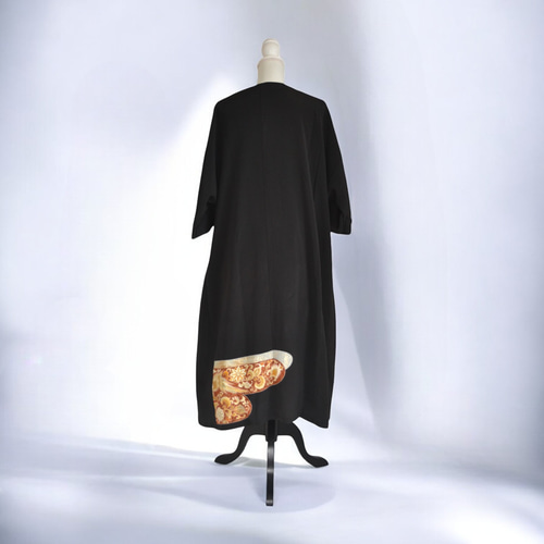 3XL ,着物リメイク,上品ワンピース, 黒留袖リメイク ワンピース, ,上品