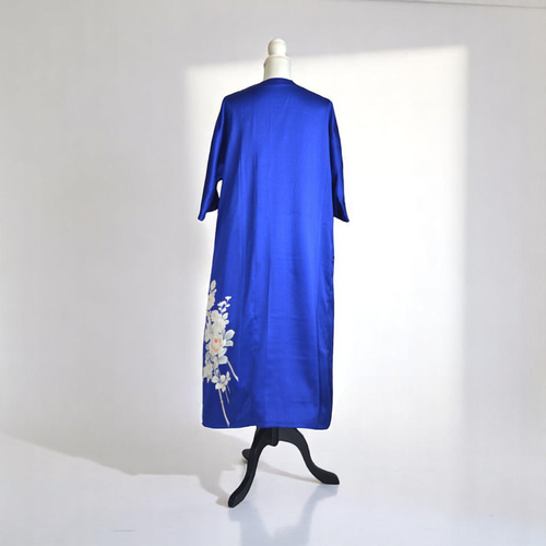 3103 着物　訪問着　リメイク　ドレス　ワンピース XL 訪問着リメイク ワンピース ,和柄 正絹 シルク 着物リメイク