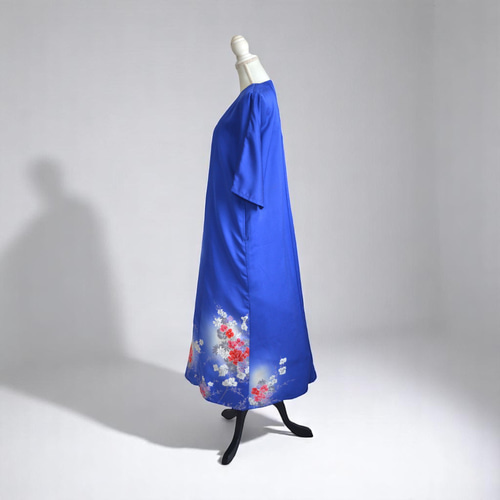 XL ,着物リメイク,上品ワンピース, 黒留袖リメイク ワンピース, ,上品