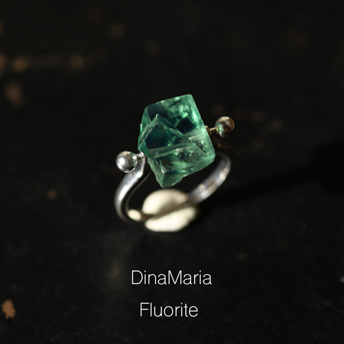 12種の選べる鉱物原石の貫通リング シルバー925 天然石