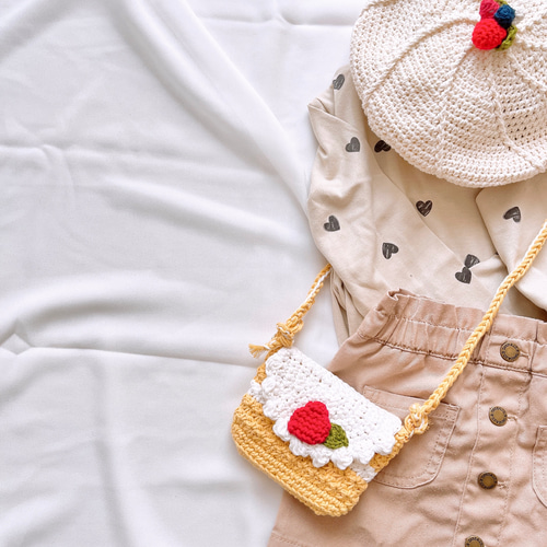 ポーチ ポシェット ショルダー バッグ 移動ポケット 手編み かぎ針編み