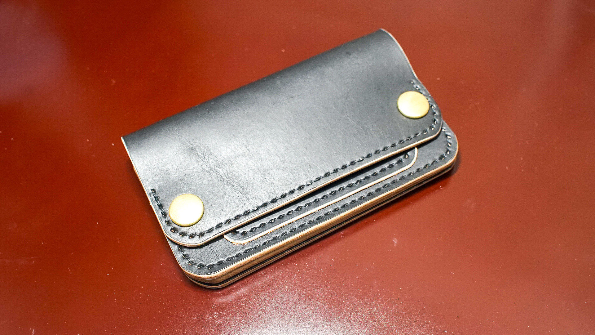 トラッカーウォレット ミドル【MW茶芯丘染め】3層ver｜トラッカー