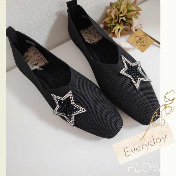 22.0〜26.0cm】スター通気性パンプス♪/bk パンプス -flow- 通販