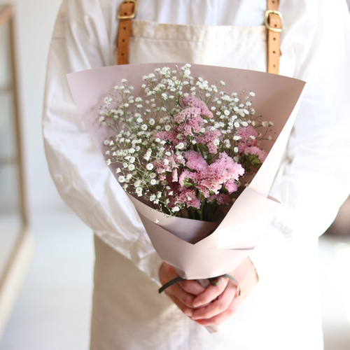 ⑧ かすみ草とスターチスのブーケ 生花 プリザーブドフラワー お花と