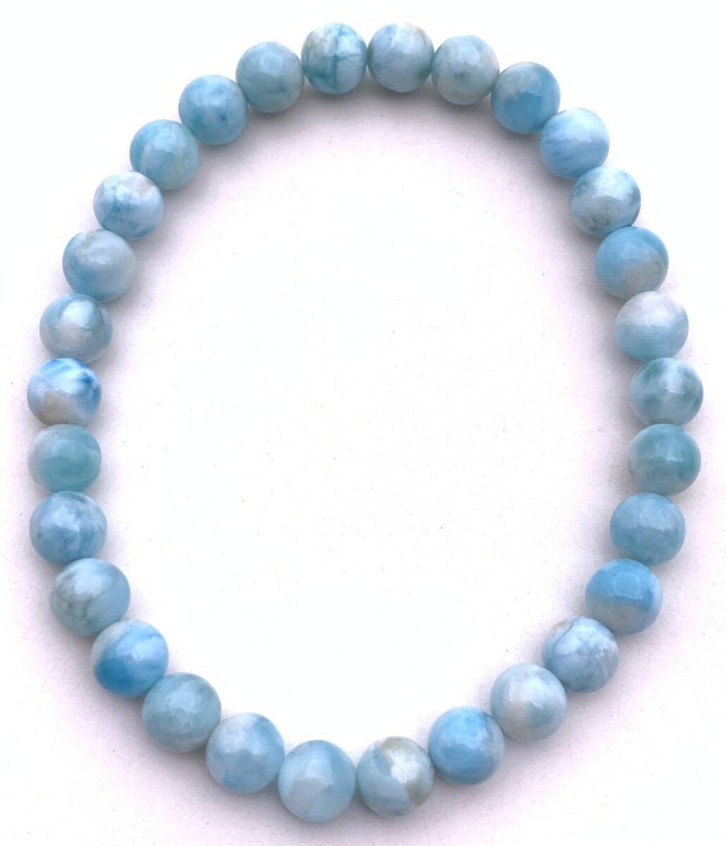 天然石ラリマーAAA 6mm玉のブレスレット-2A